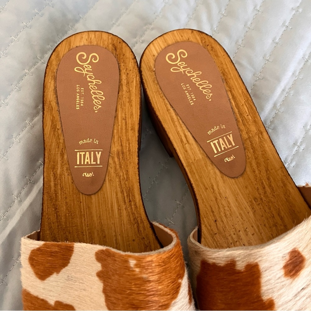 Seychelles wooden cow print heel 7 - Picture 3 of 4